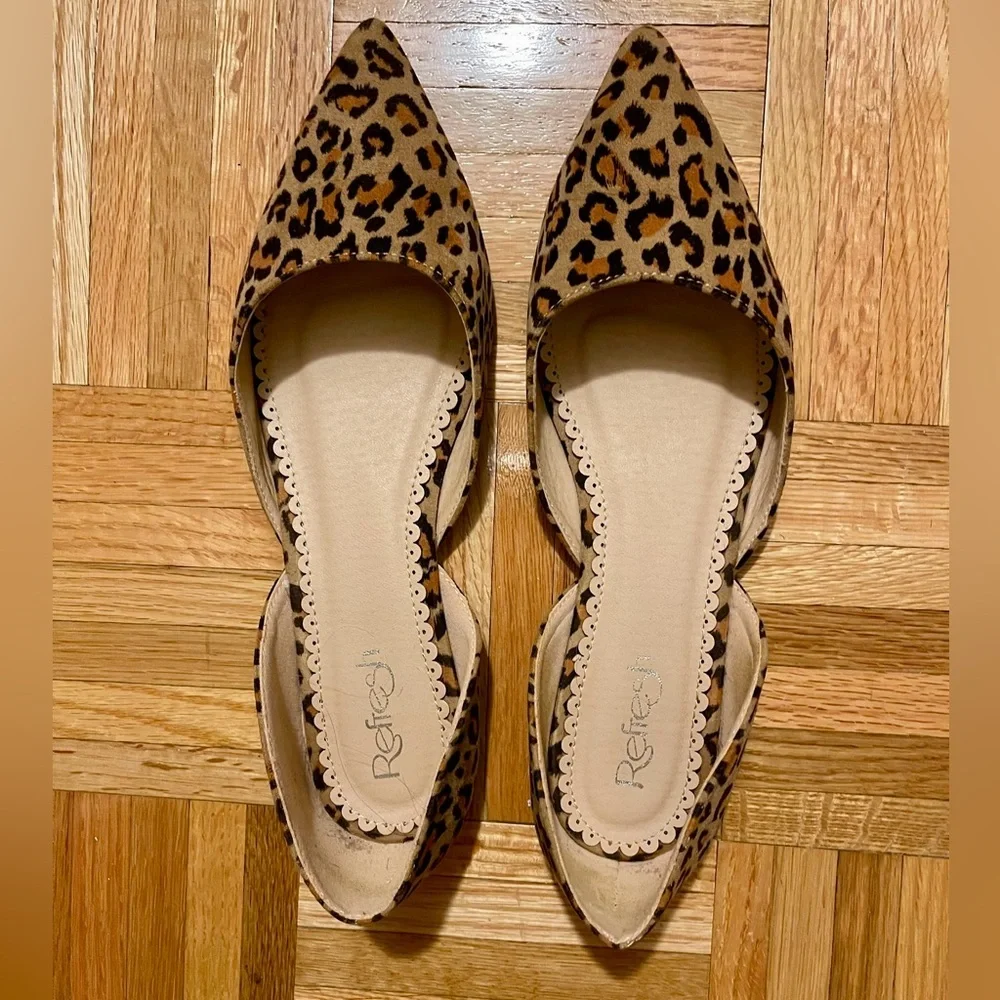 LEOPARD PRINT VEGAN SUEDE FLATS SIZE 10 NIB - Picture 3 of 13